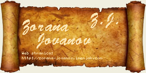 Zorana Jovanov vizit kartica